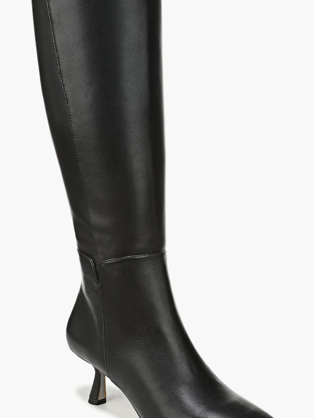 Sam Edelman Black Leather Knee-High Slim Heel Boots